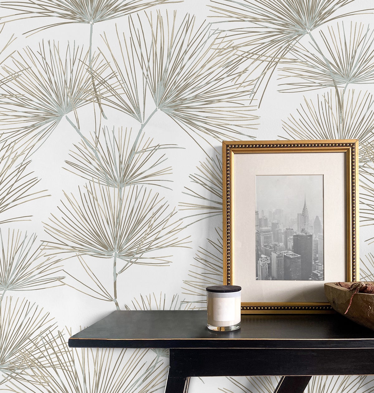 Pine Needles Botanical Premium Peel and Stick Removable Wallpaper