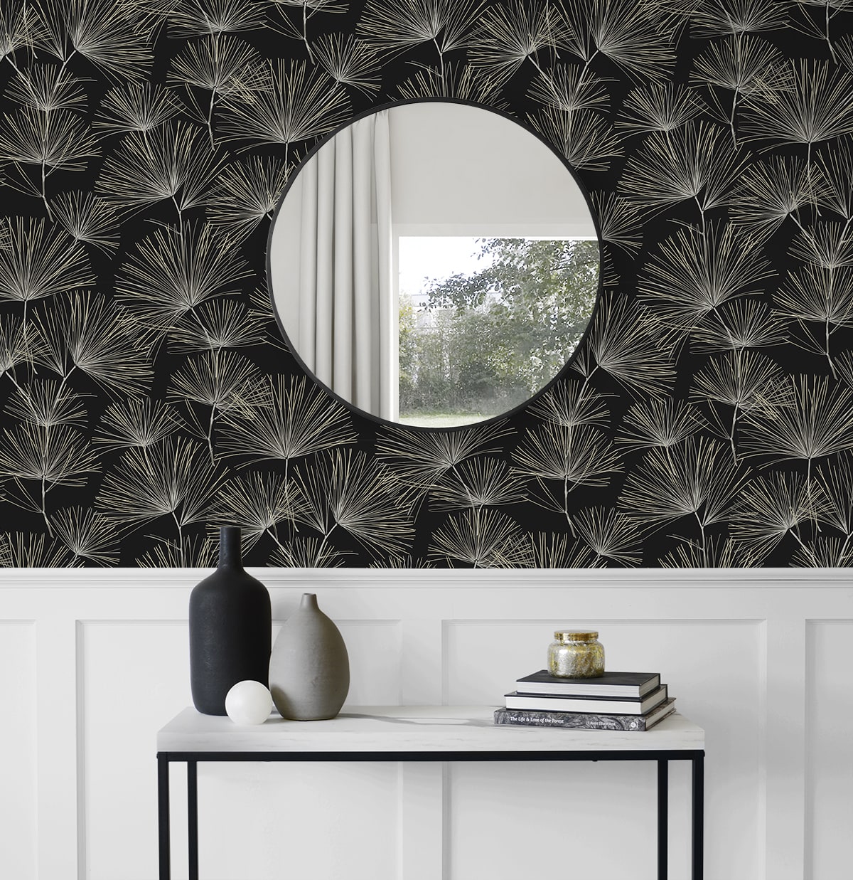 Pine Needles Botanical Premium Peel and Stick Removable Wallpaper