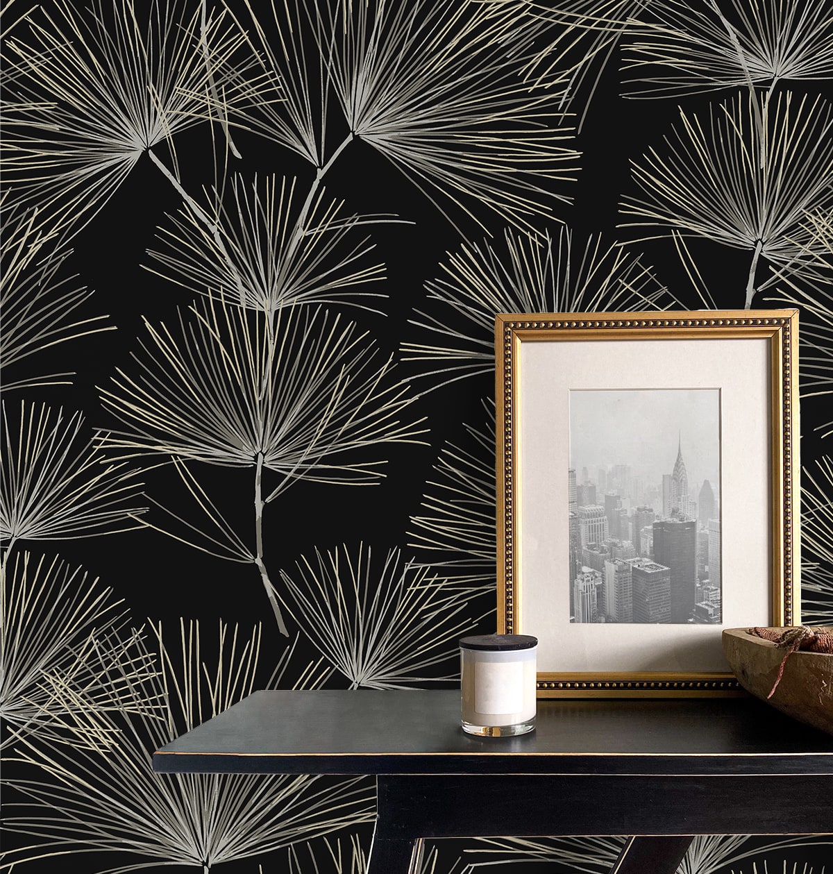 Pine Needles Botanical Premium Peel and Stick Removable Wallpaper