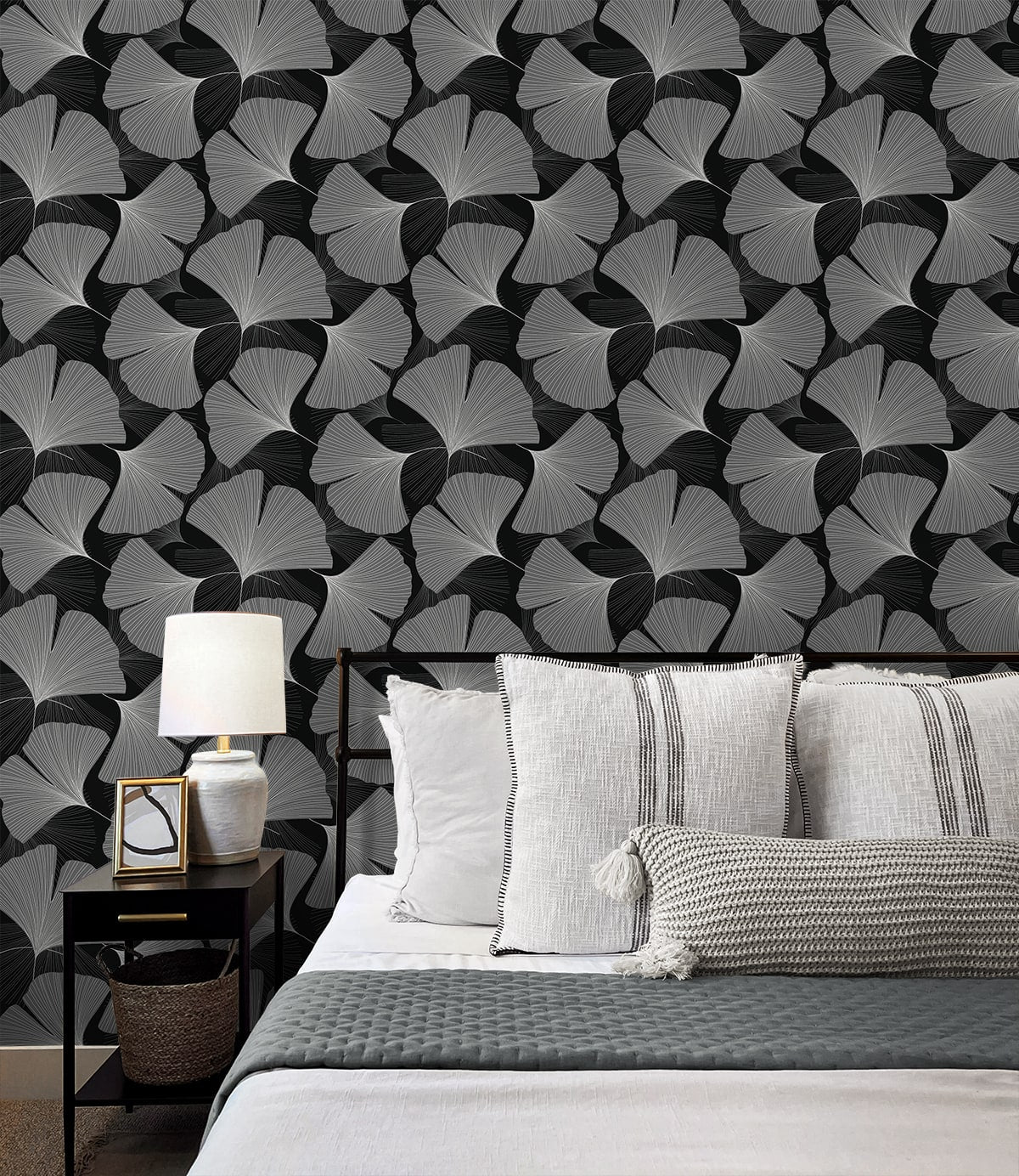 Tossed Ginkgo Leaf Premium Peel and Stick Removable Wallpaper