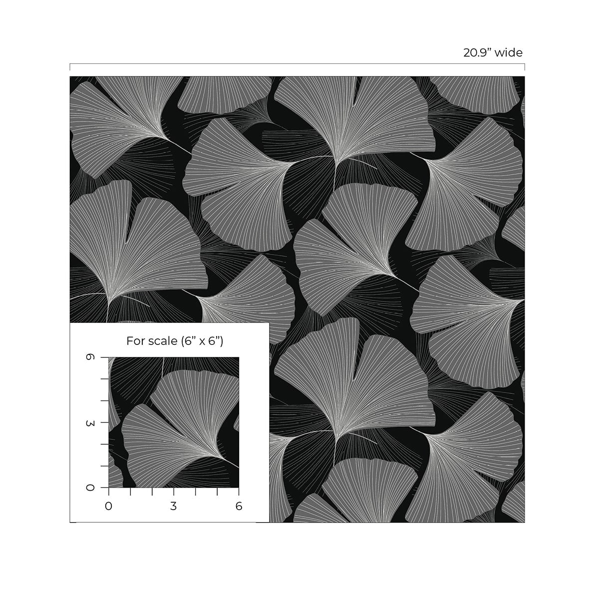Tossed Ginkgo Leaf Premium Peel and Stick Removable Wallpaper