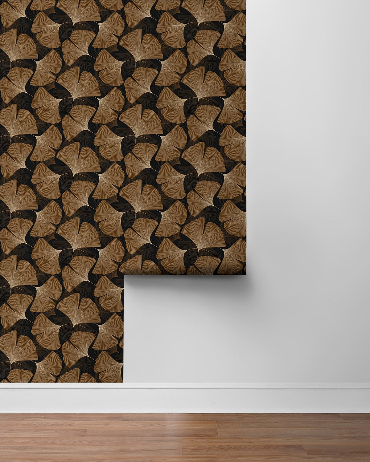 Tossed Ginkgo Leaf Premium Peel and Stick Removable Wallpaper