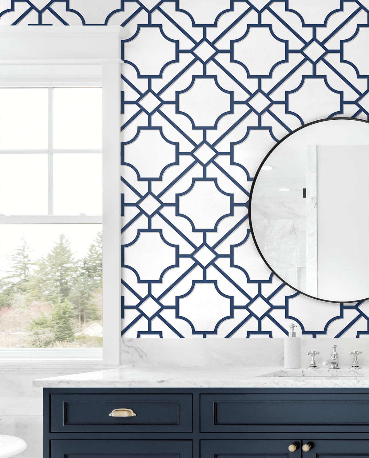 Lattice Geo Premium Screen Printed Peel and Stick Removable Wallpaper