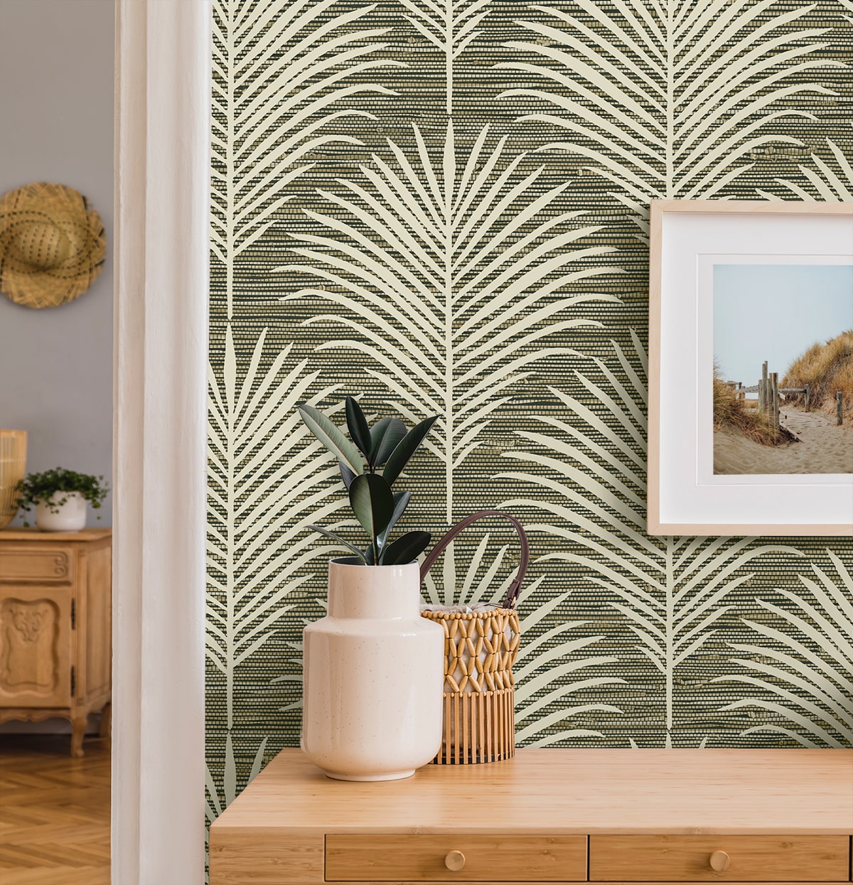 Grassland Palm Peel and Stick Removable Wallpaper
