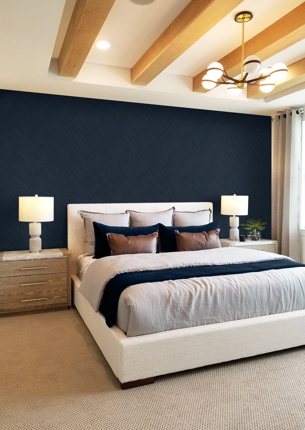 Chevron Stripe Peel and Stick Removable Wallpaper