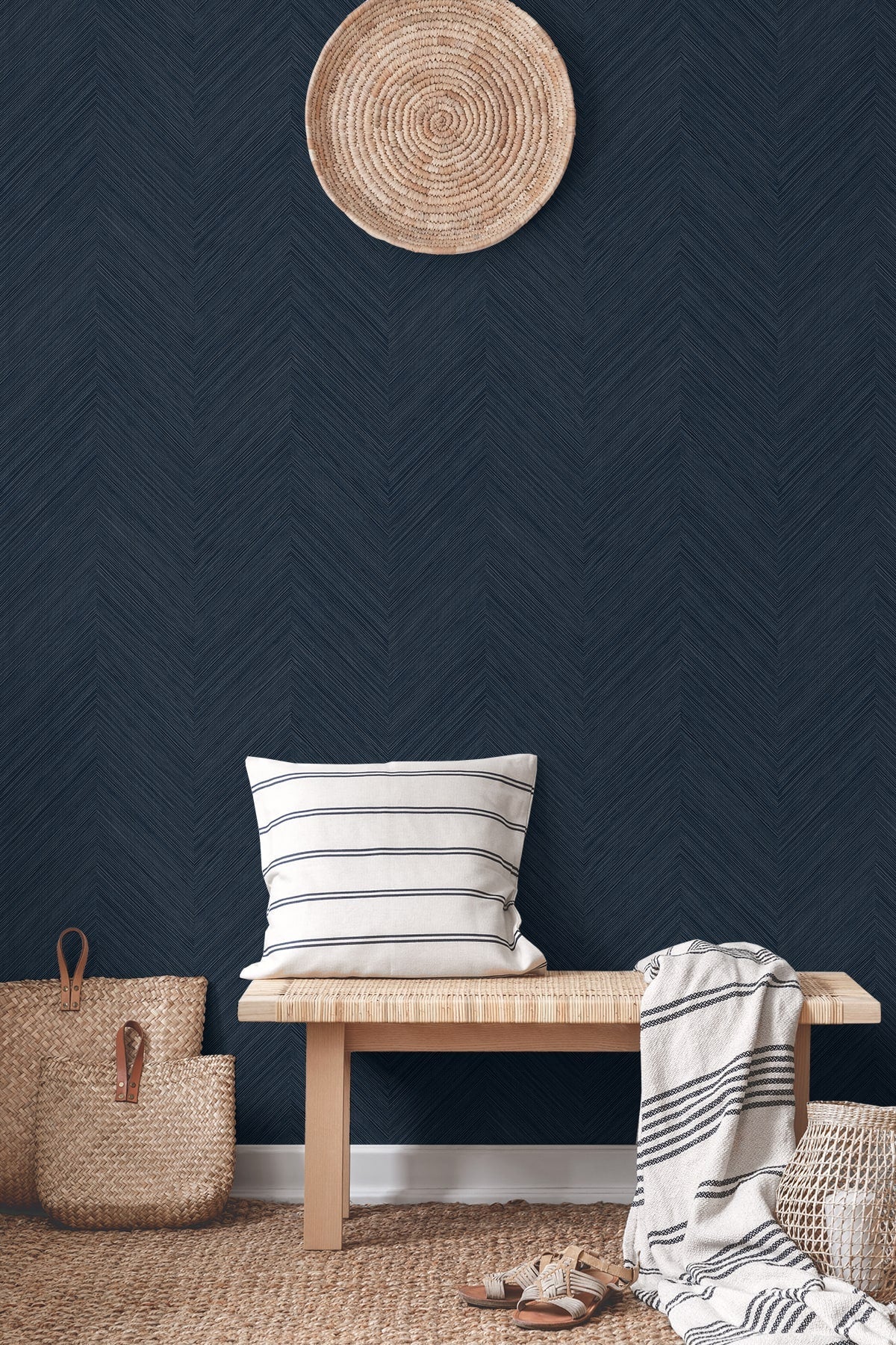 Chevron Stripe Peel and Stick Removable Wallpaper