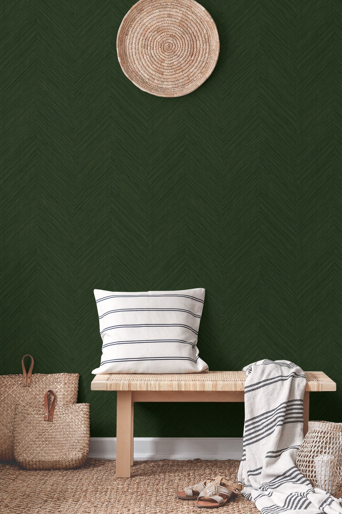 Chevron Stripe Peel and Stick Removable Wallpaper