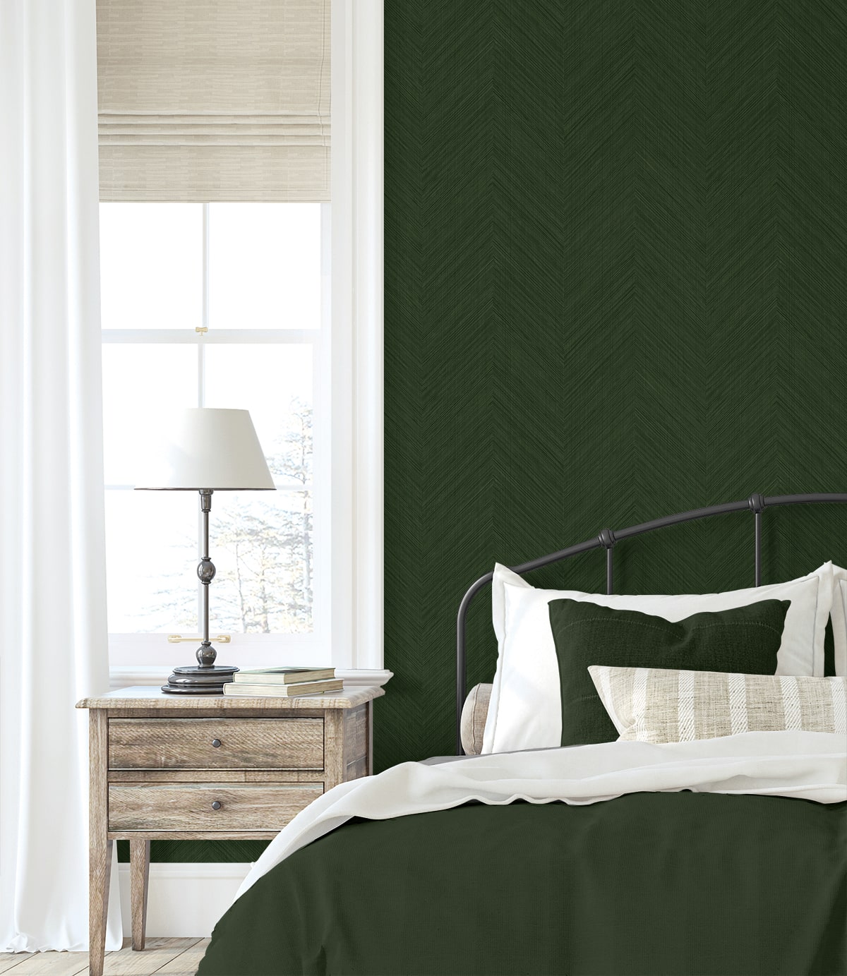 Chevron Stripe Peel and Stick Removable Wallpaper