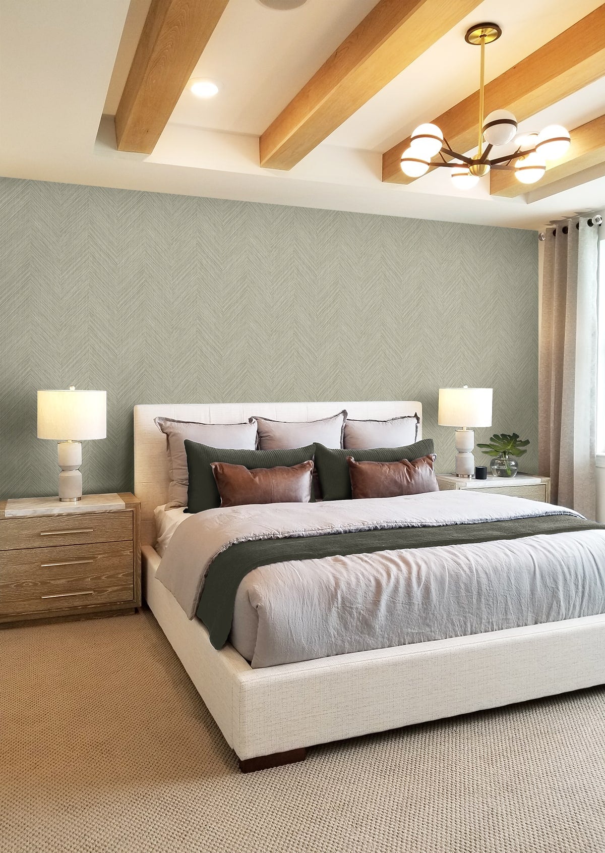 Chevron Stripe Peel and Stick Removable Wallpaper