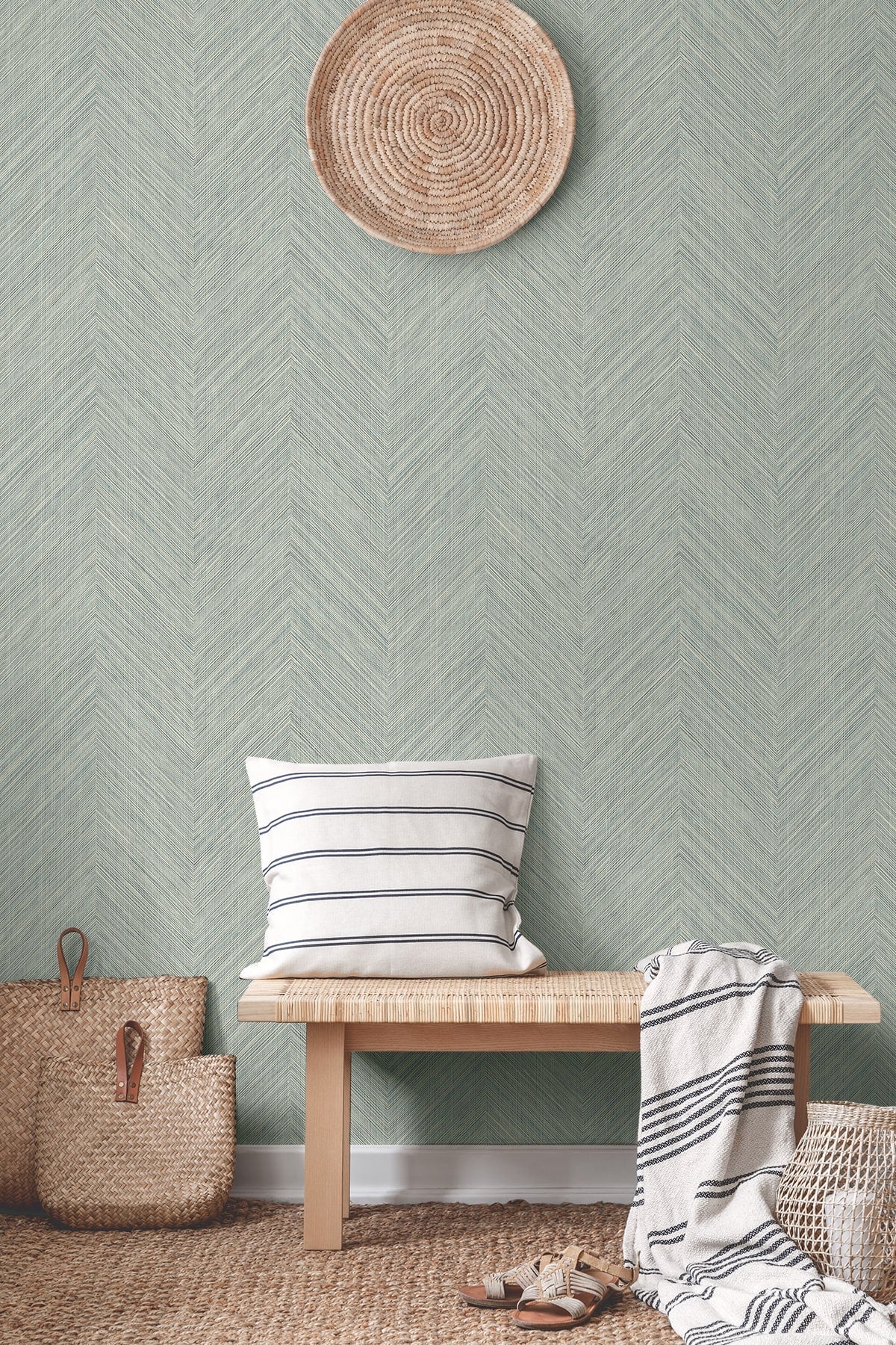 Chevron Stripe Peel and Stick Removable Wallpaper