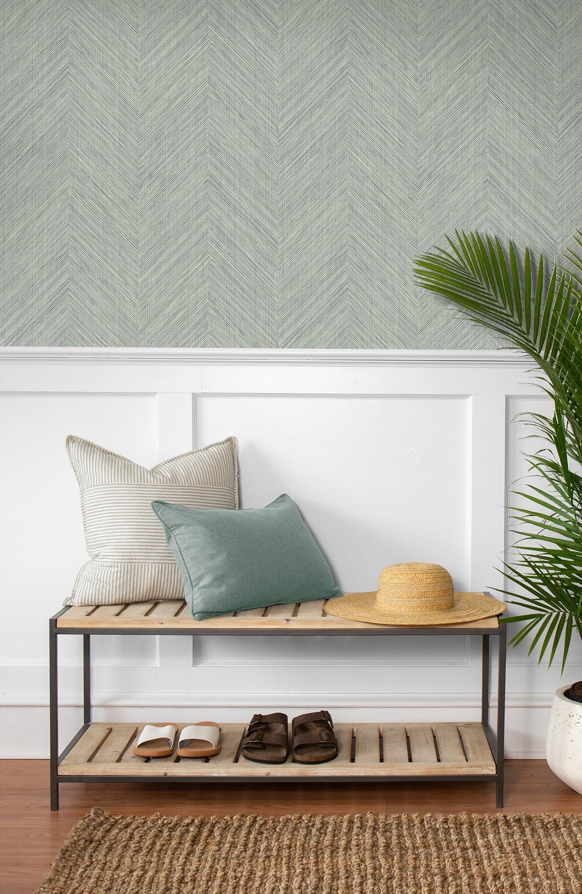 Chevron Stripe Peel and Stick Removable Wallpaper