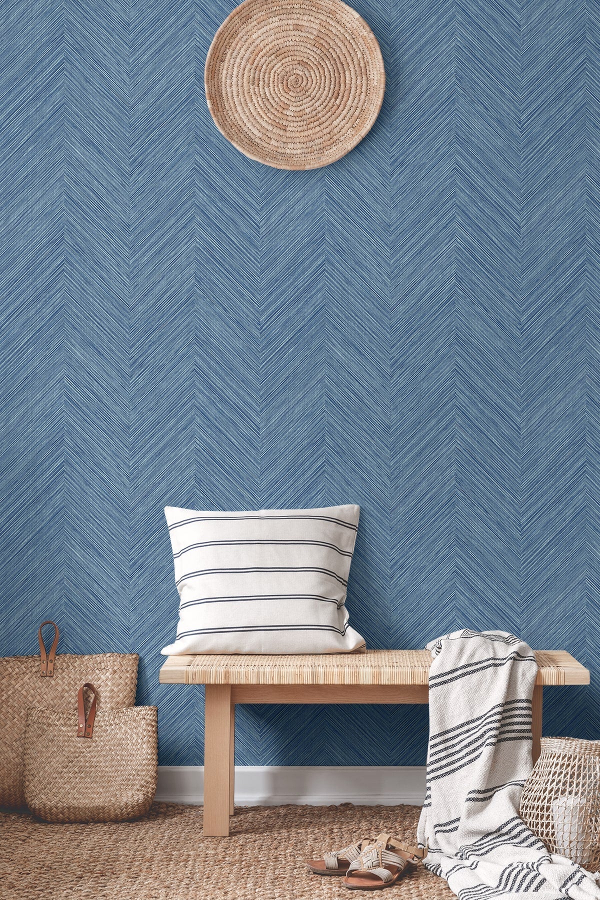 Chevron Stripe Peel and Stick Removable Wallpaper