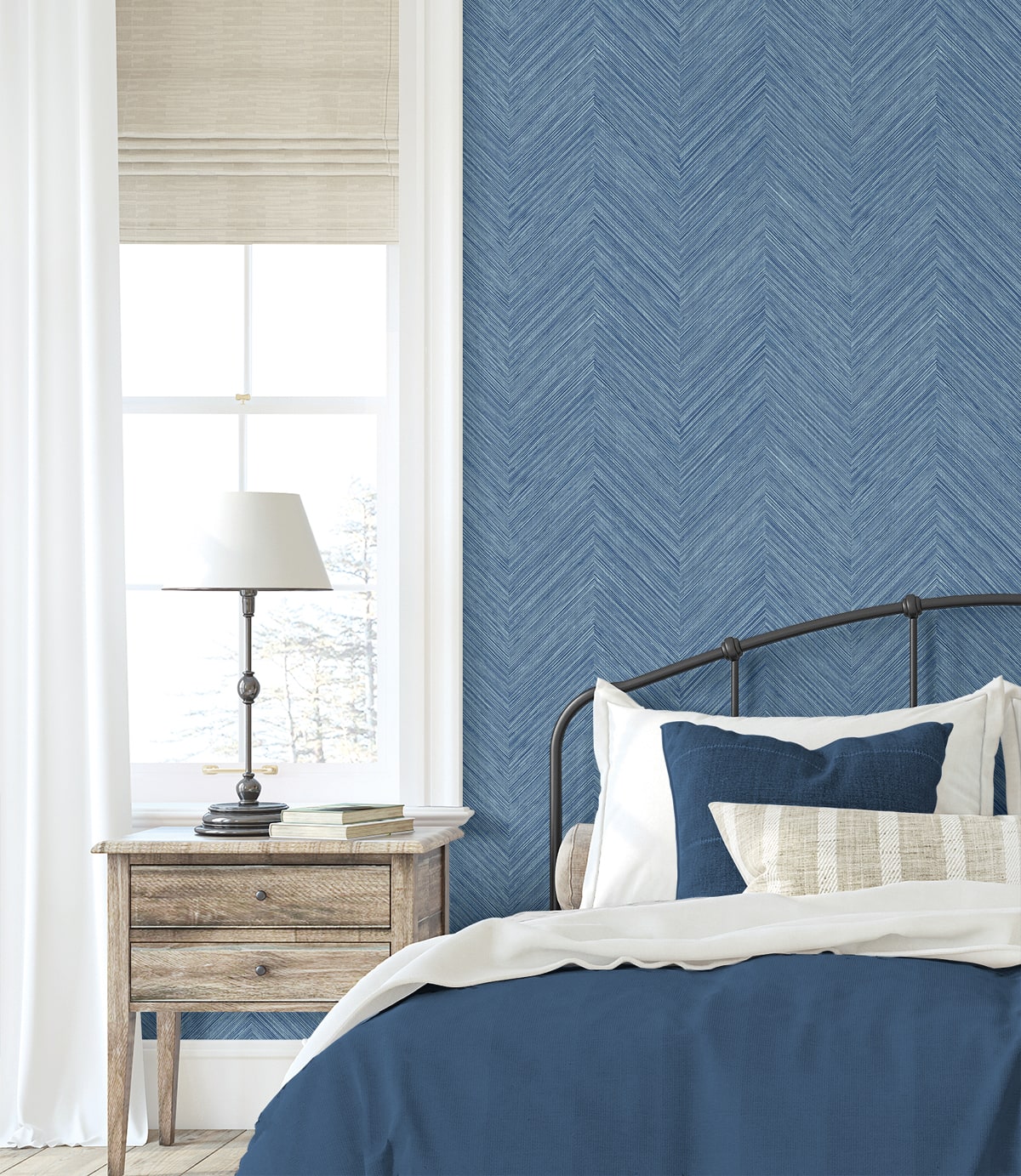 Chevron Stripe Peel and Stick Removable Wallpaper
