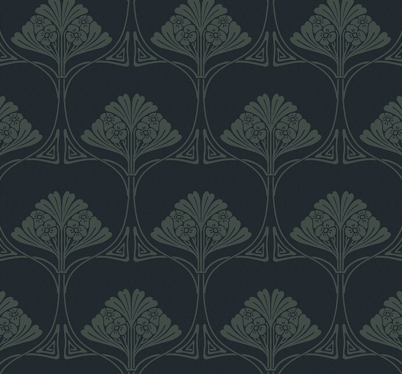 Deco Floral Premium Screen Printed Peel and Stick Removable Wallpaper