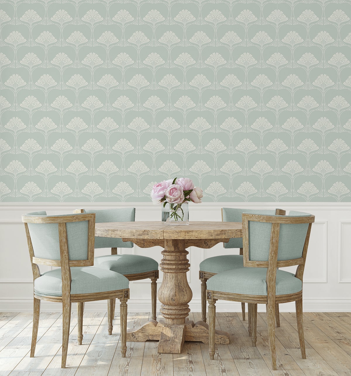 Deco Floral Premium Screen Printed Peel and Stick Removable Wallpaper