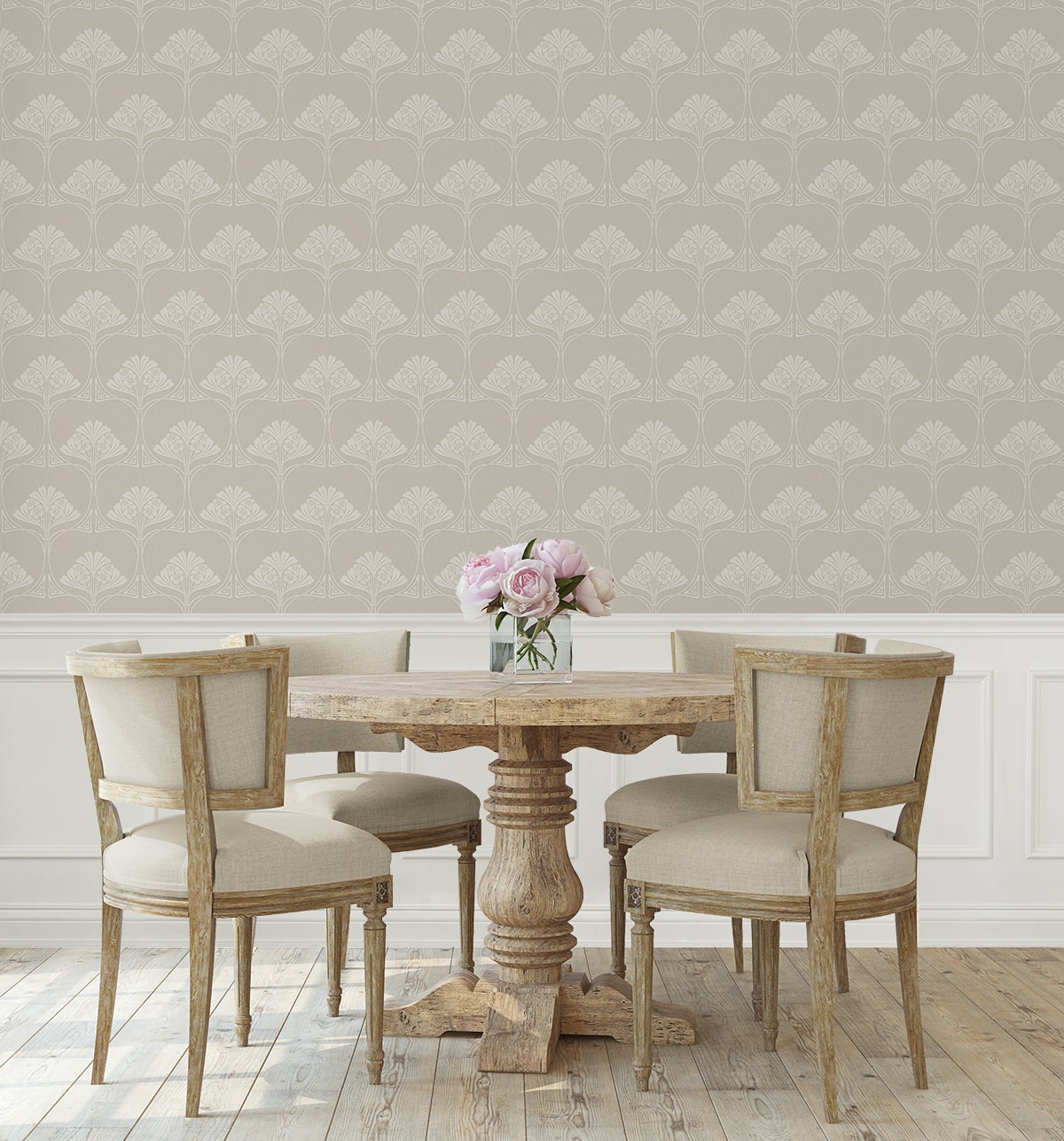 Deco Floral Premium Screen Printed Peel and Stick Removable Wallpaper