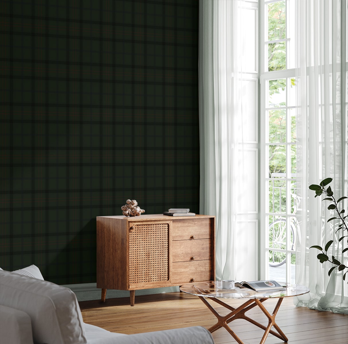 Tailor Plaid Premium Peel and Stick Removable Wallpaper
