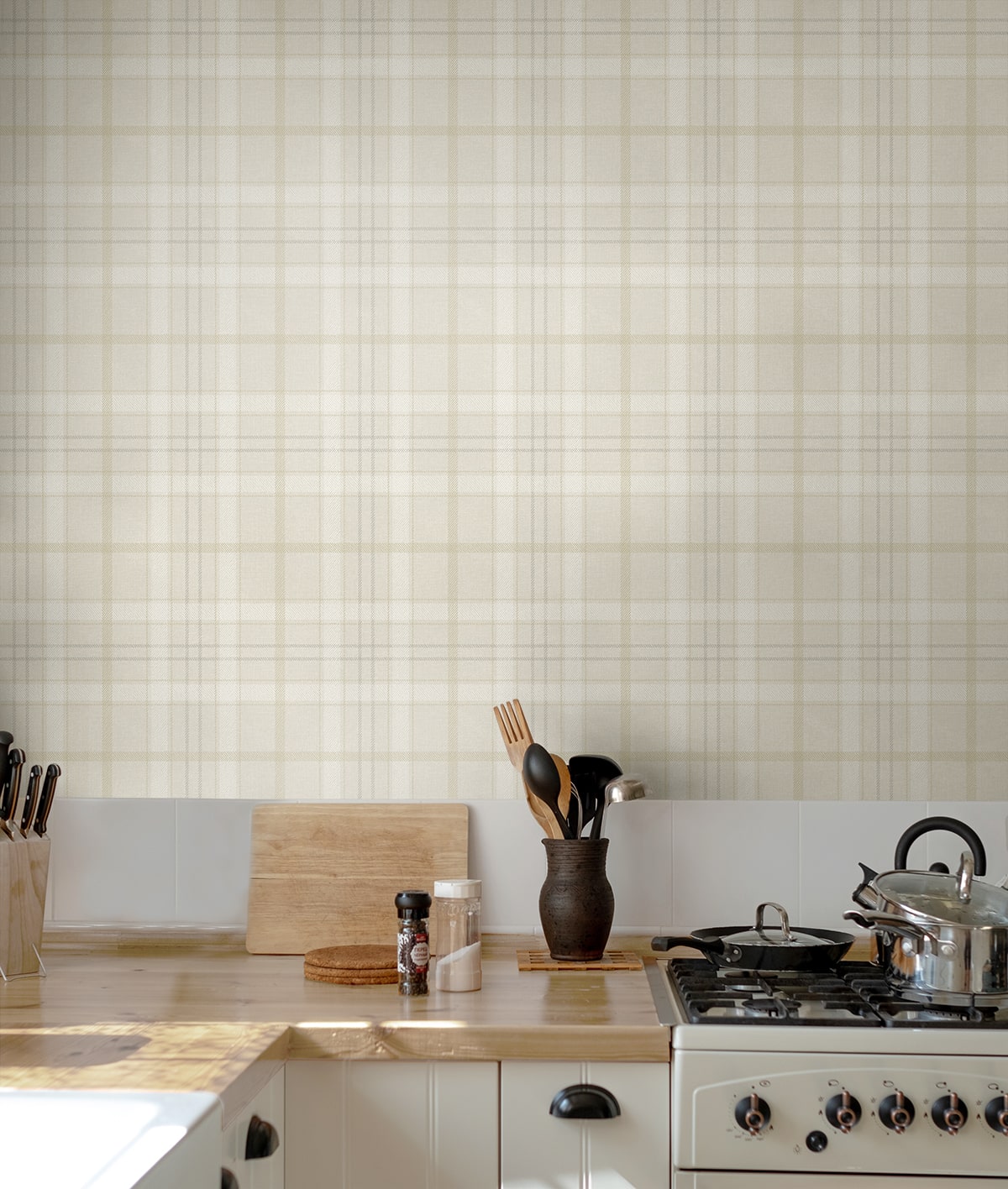 Tailor Plaid Premium Peel and Stick Removable Wallpaper