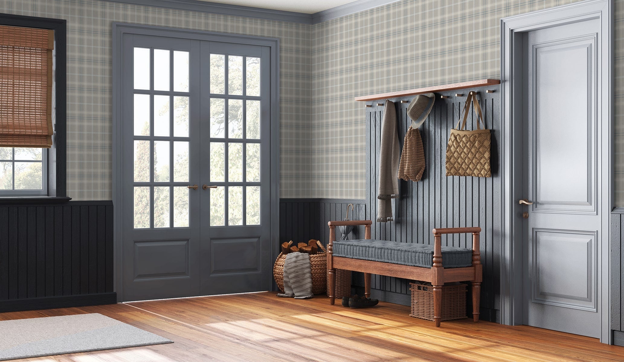 Tailor Plaid Premium Peel and Stick Removable Wallpaper