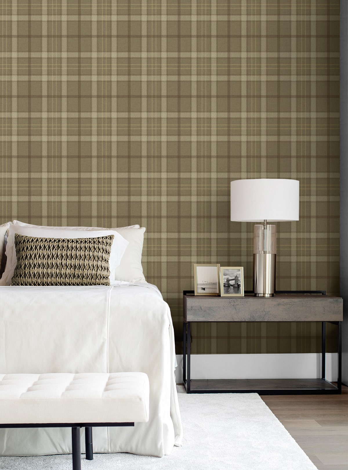 Tailor Plaid Premium Peel and Stick Removable Wallpaper