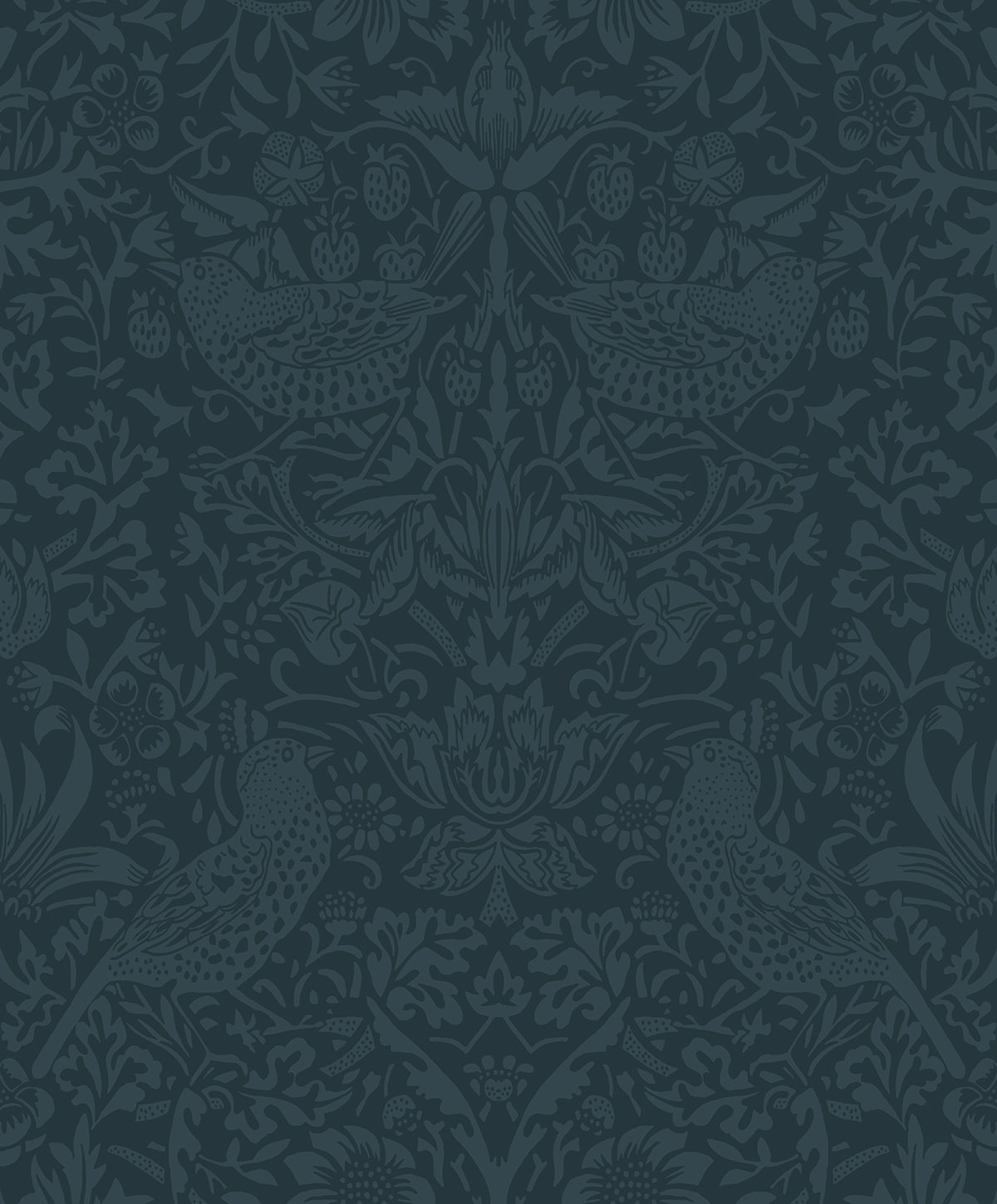 Tonal Bird Garden Vintage Premium Peel and Stick Removable Wallpaper