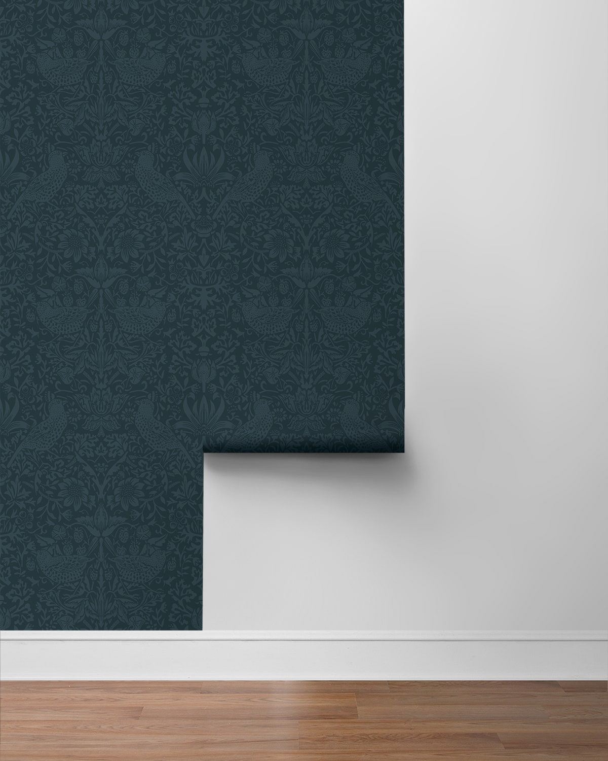 Tonal Bird Garden Vintage Premium Peel and Stick Removable Wallpaper