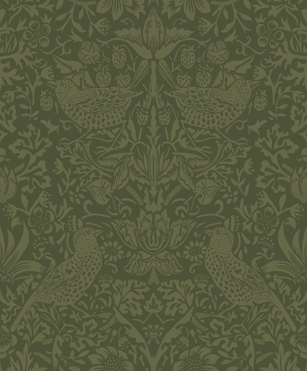 Tonal Bird Garden Vintage Premium Peel and Stick Removable Wallpaper