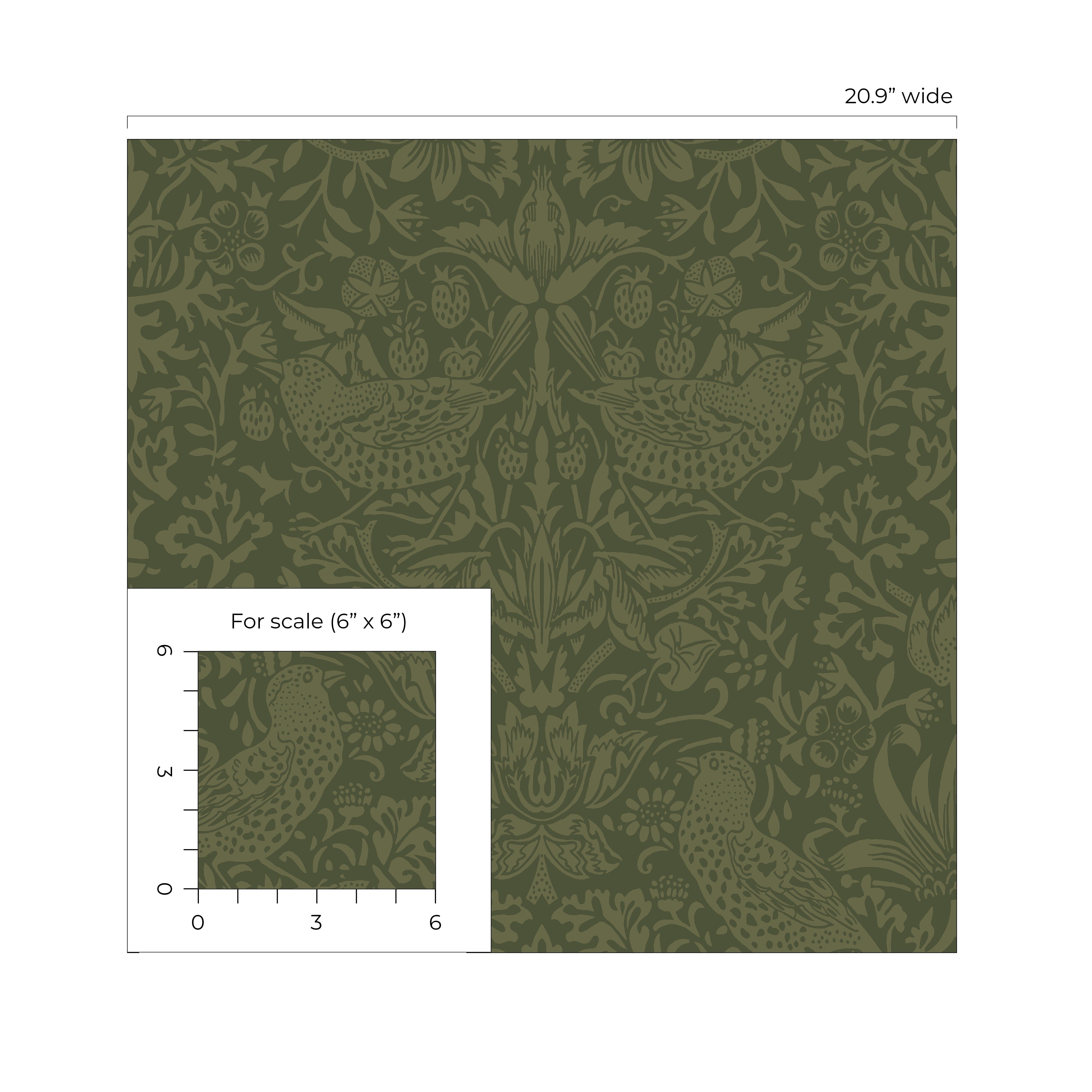 Tonal Bird Garden Vintage Premium Peel and Stick Removable Wallpaper