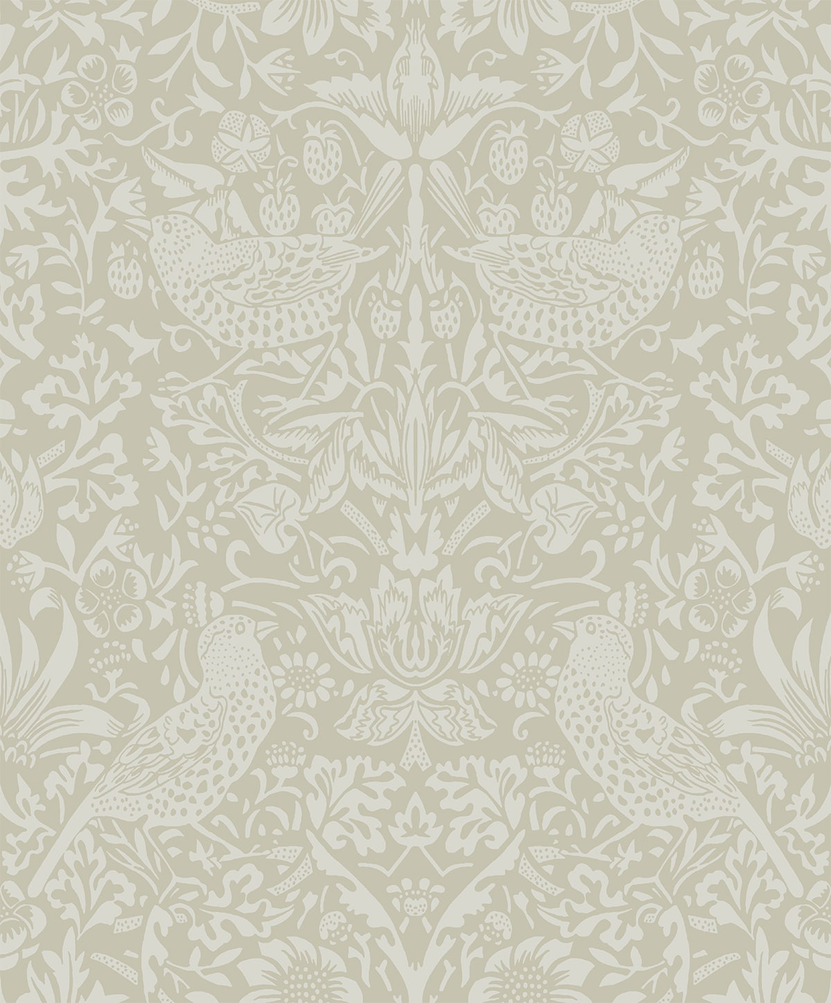 Tonal Bird Garden Vintage Premium Peel and Stick Removable Wallpaper