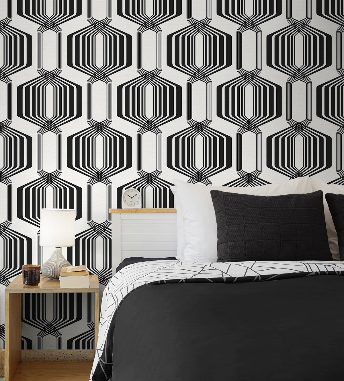 Striped Geo Peel and Stick Removable Wallpaper
