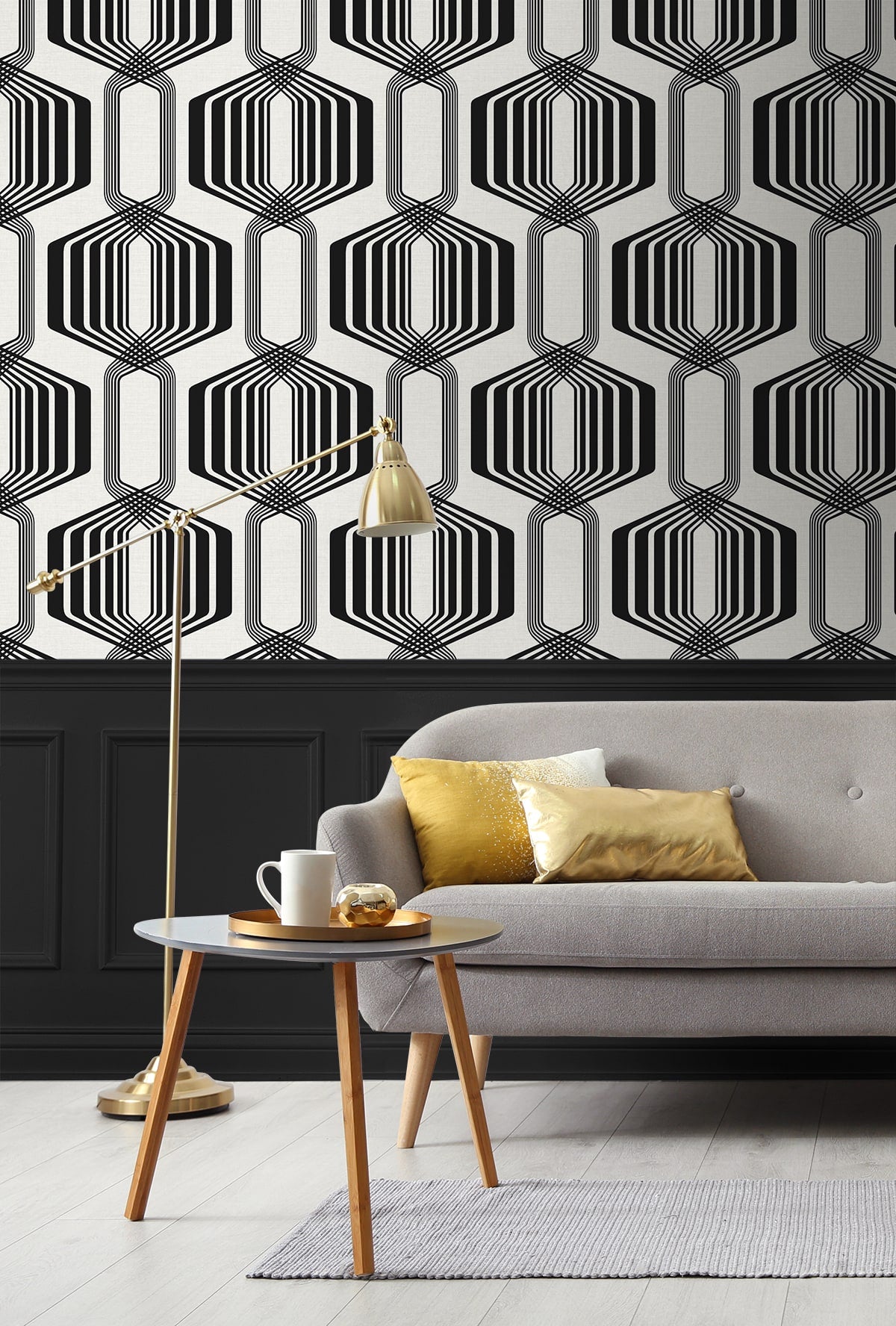 Striped Geo Peel and Stick Removable Wallpaper