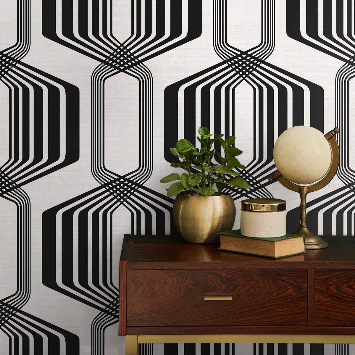 Striped Geo Peel and Stick Removable Wallpaper