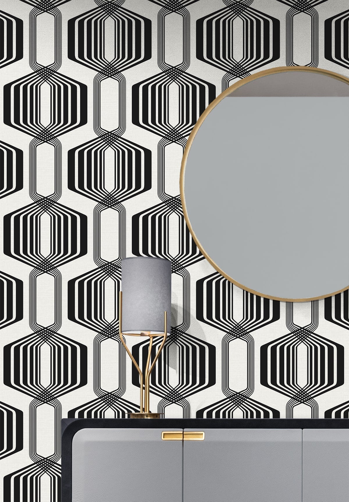 Striped Geo Peel and Stick Removable Wallpaper