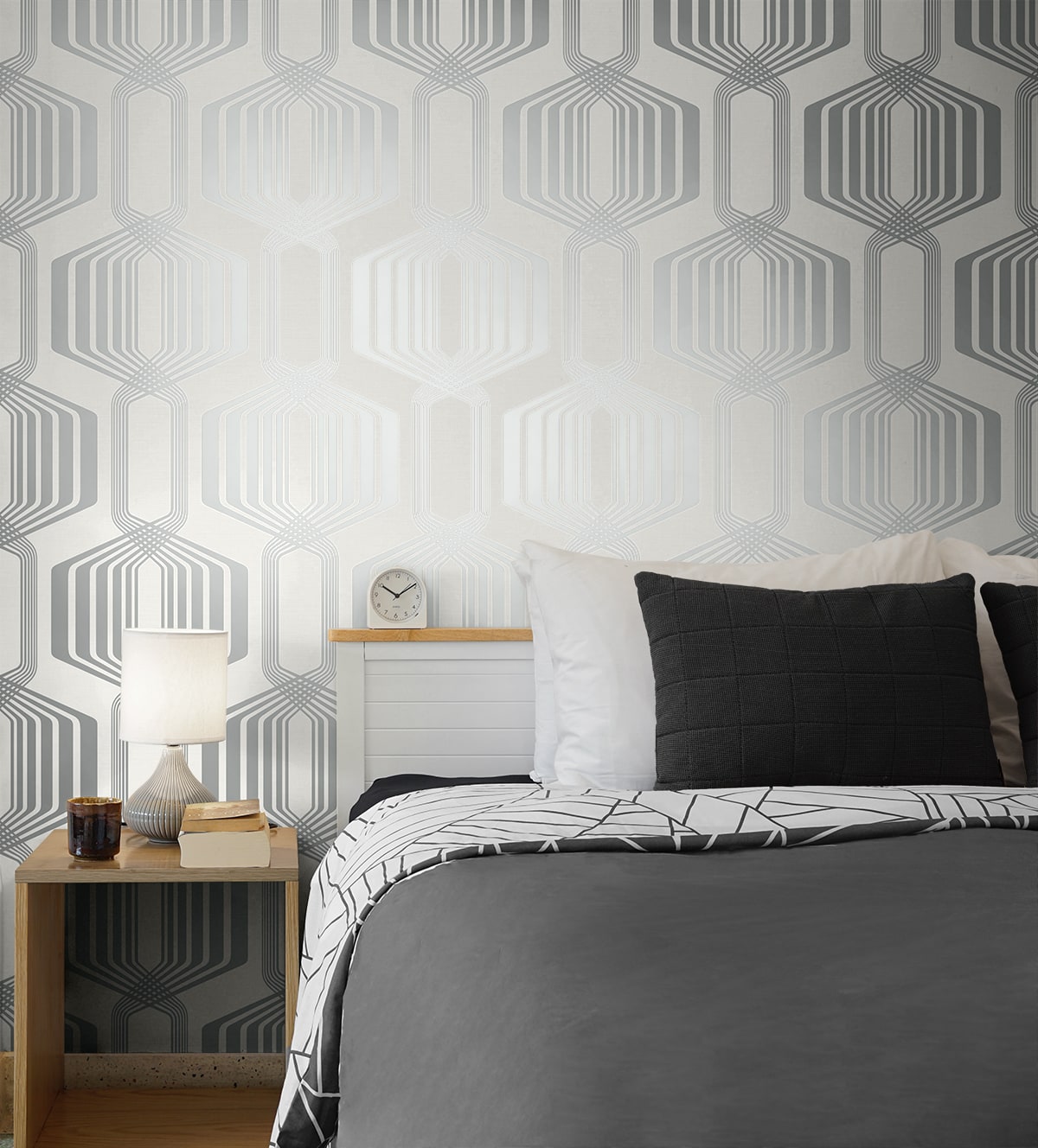 Striped Geo Peel and Stick Removable Wallpaper