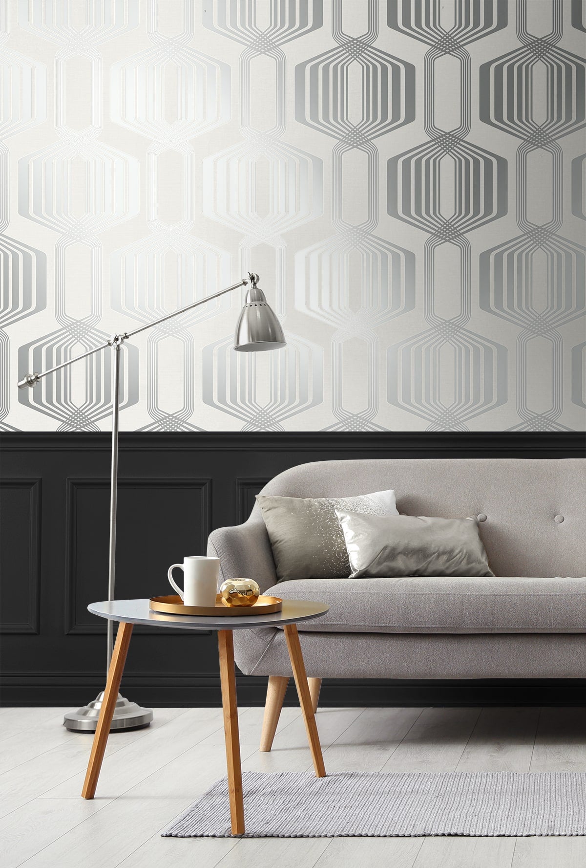 Striped Geo Peel and Stick Removable Wallpaper