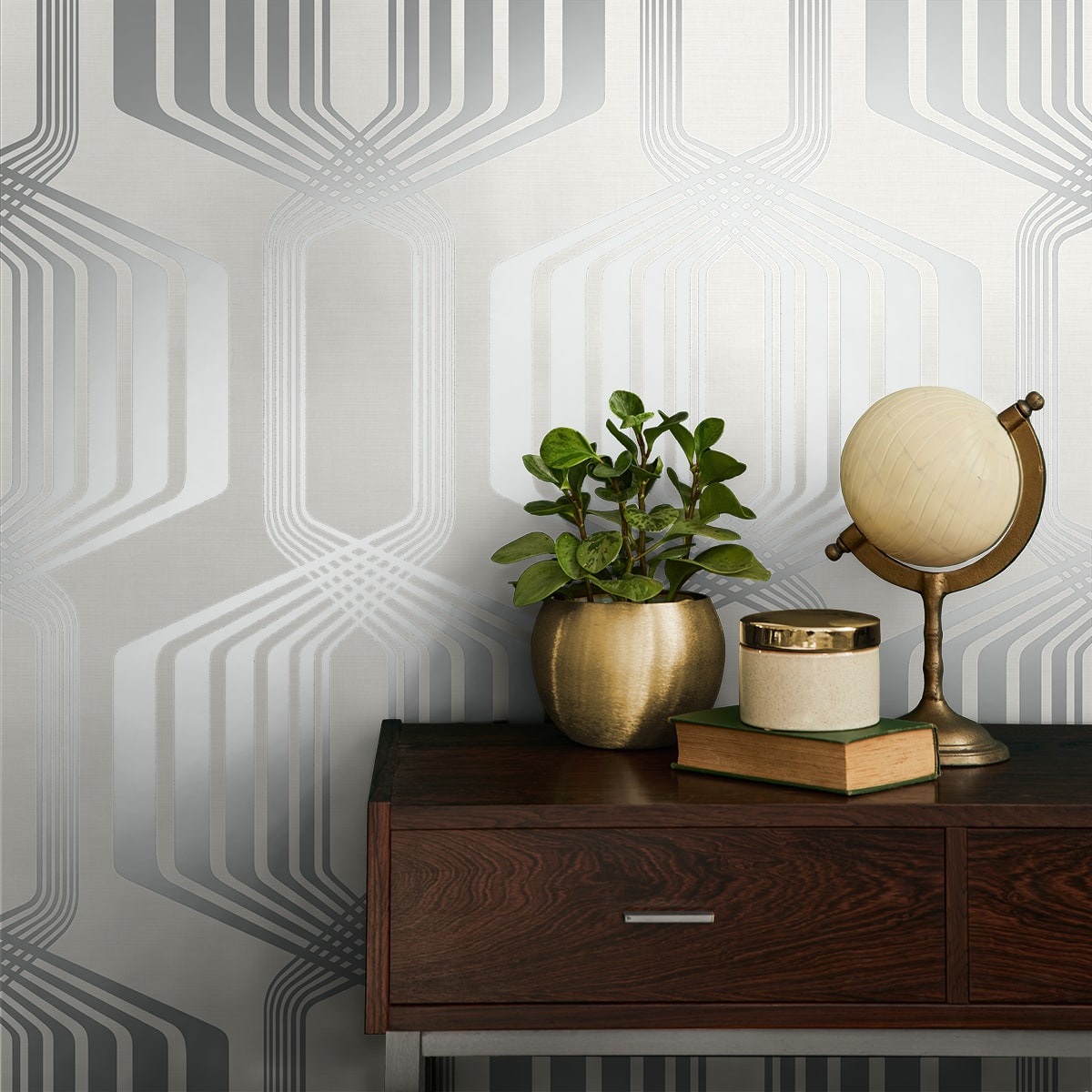Striped Geo Peel and Stick Removable Wallpaper