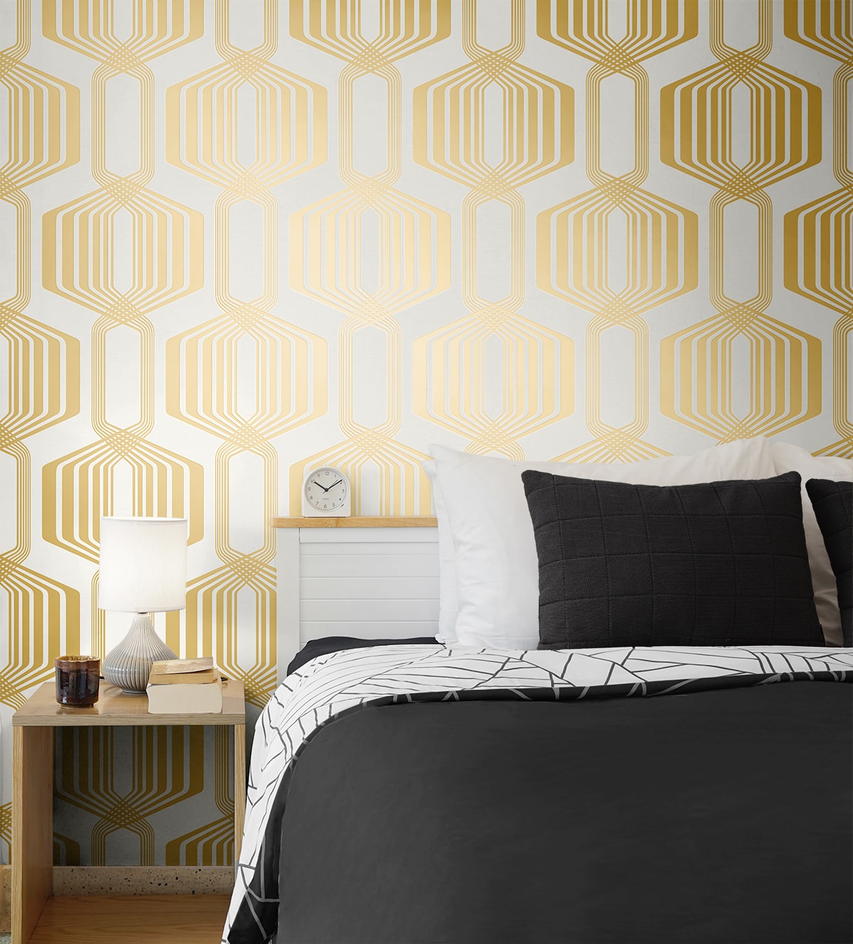 Striped Geo Peel and Stick Removable Wallpaper