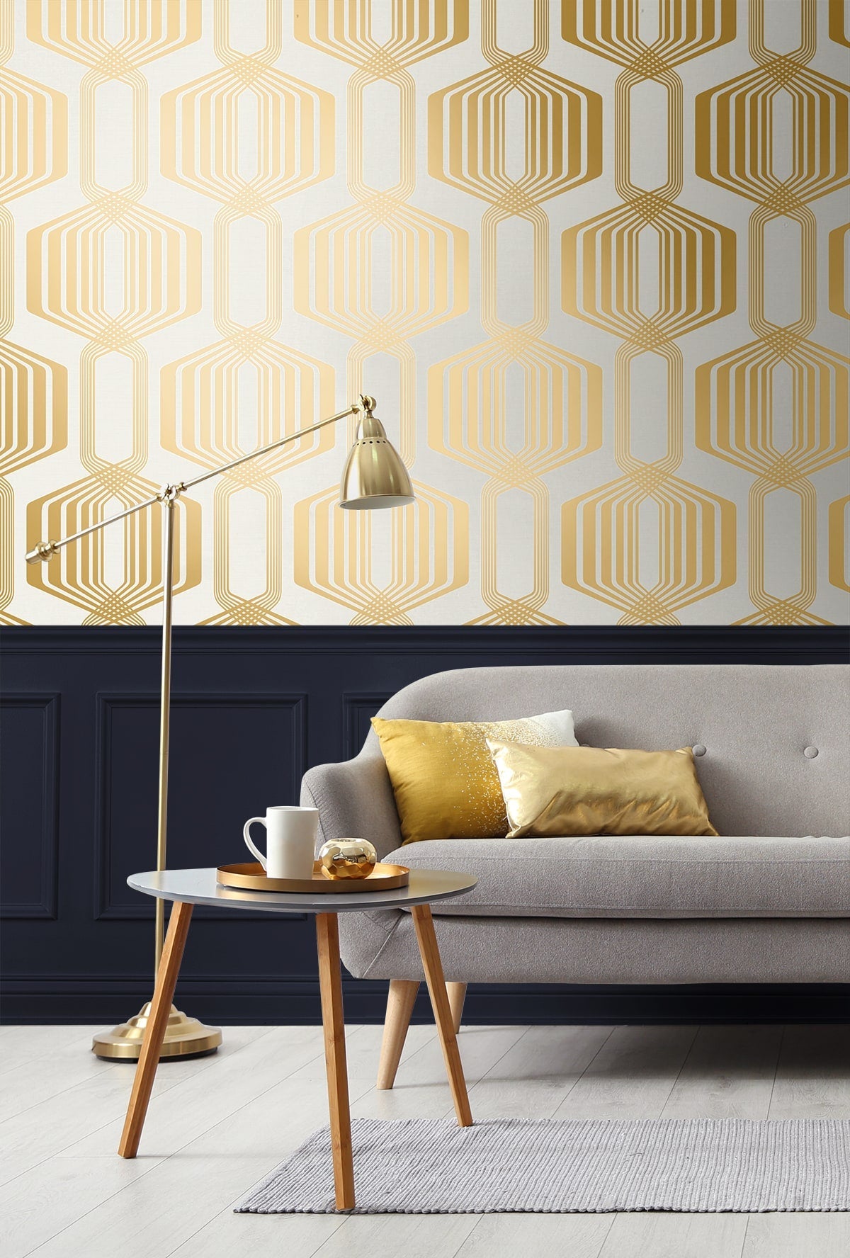 Striped Geo Peel and Stick Removable Wallpaper