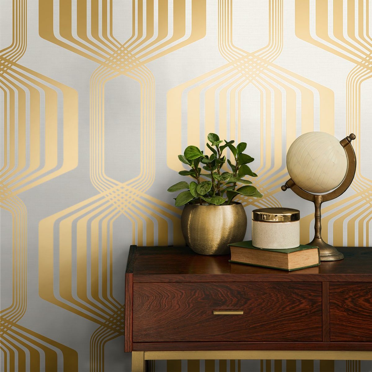 Striped Geo Peel and Stick Removable Wallpaper