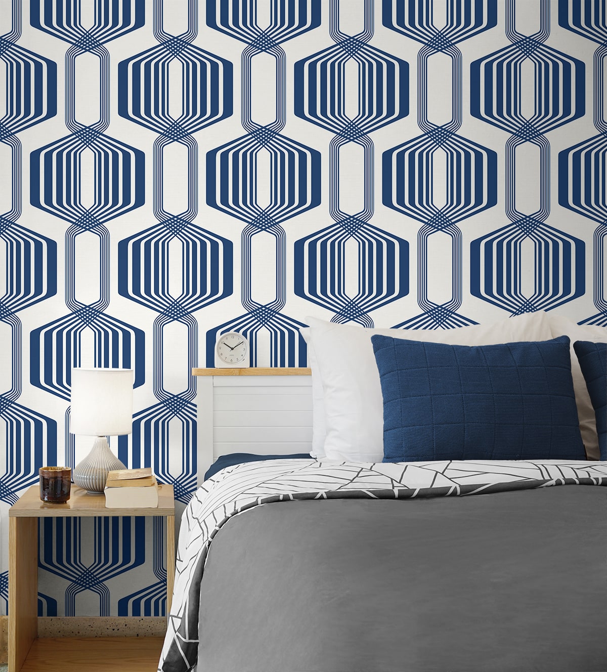 Striped Geo Peel and Stick Removable Wallpaper