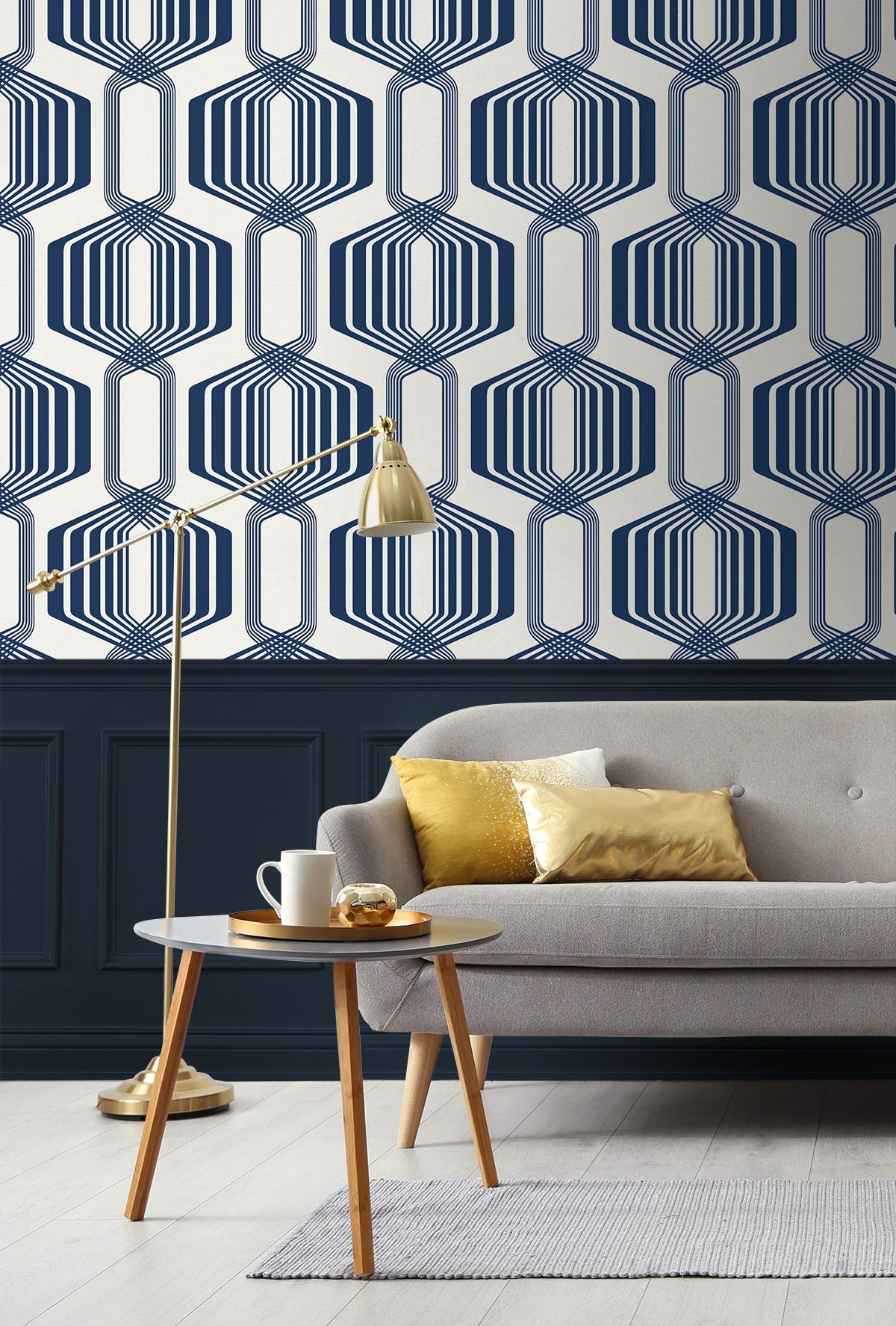 Striped Geo Peel and Stick Removable Wallpaper