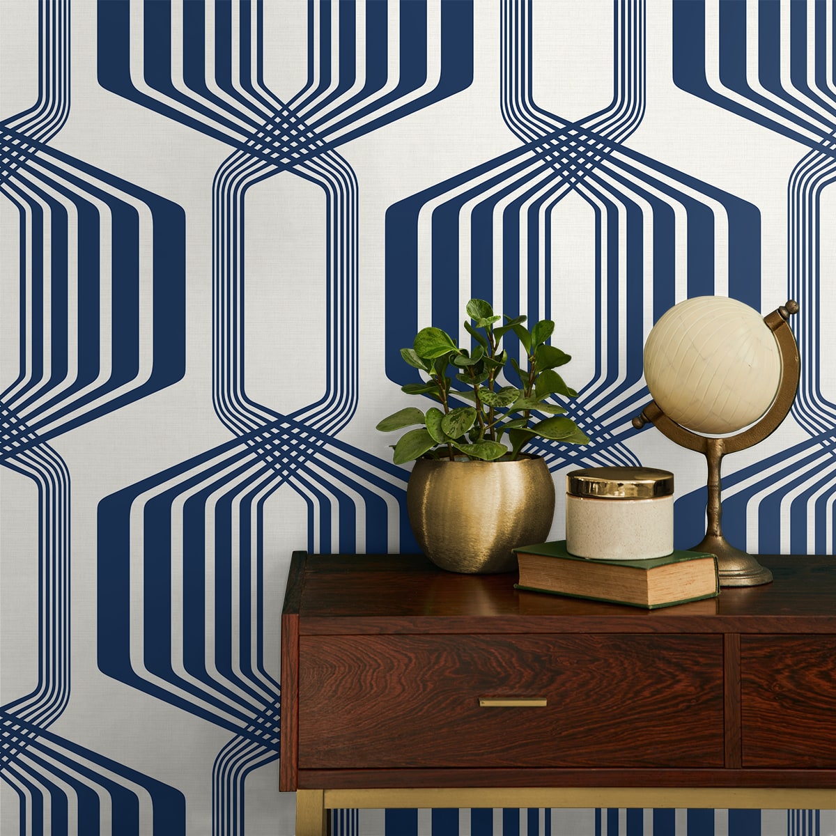 Striped Geo Peel and Stick Removable Wallpaper