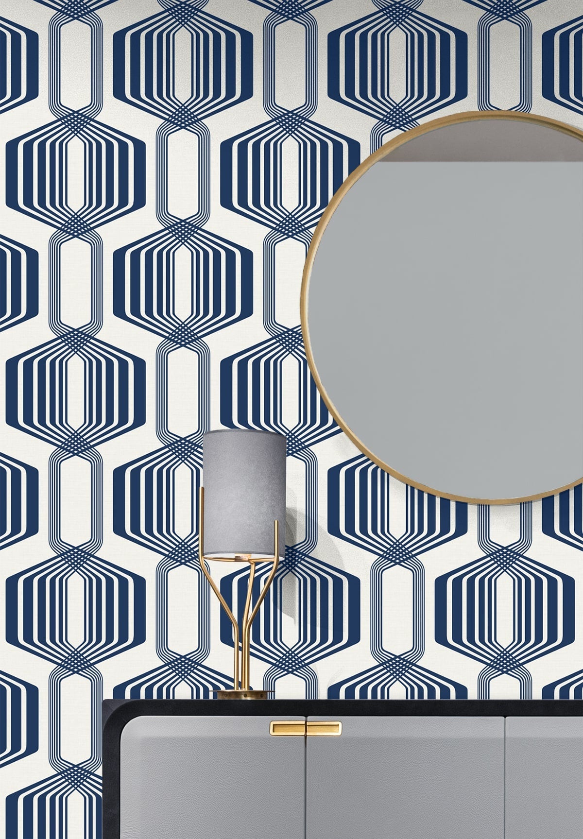 Striped Geo Peel and Stick Removable Wallpaper