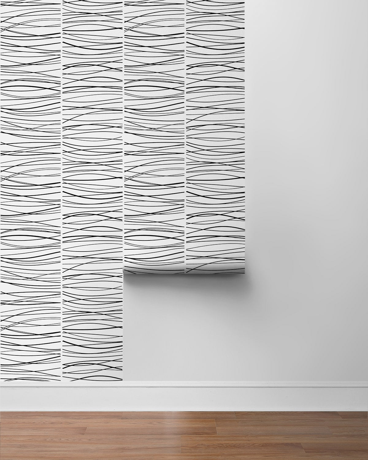 Wave Lines Abstract Premium Peel and Stick Removable Wallpaper