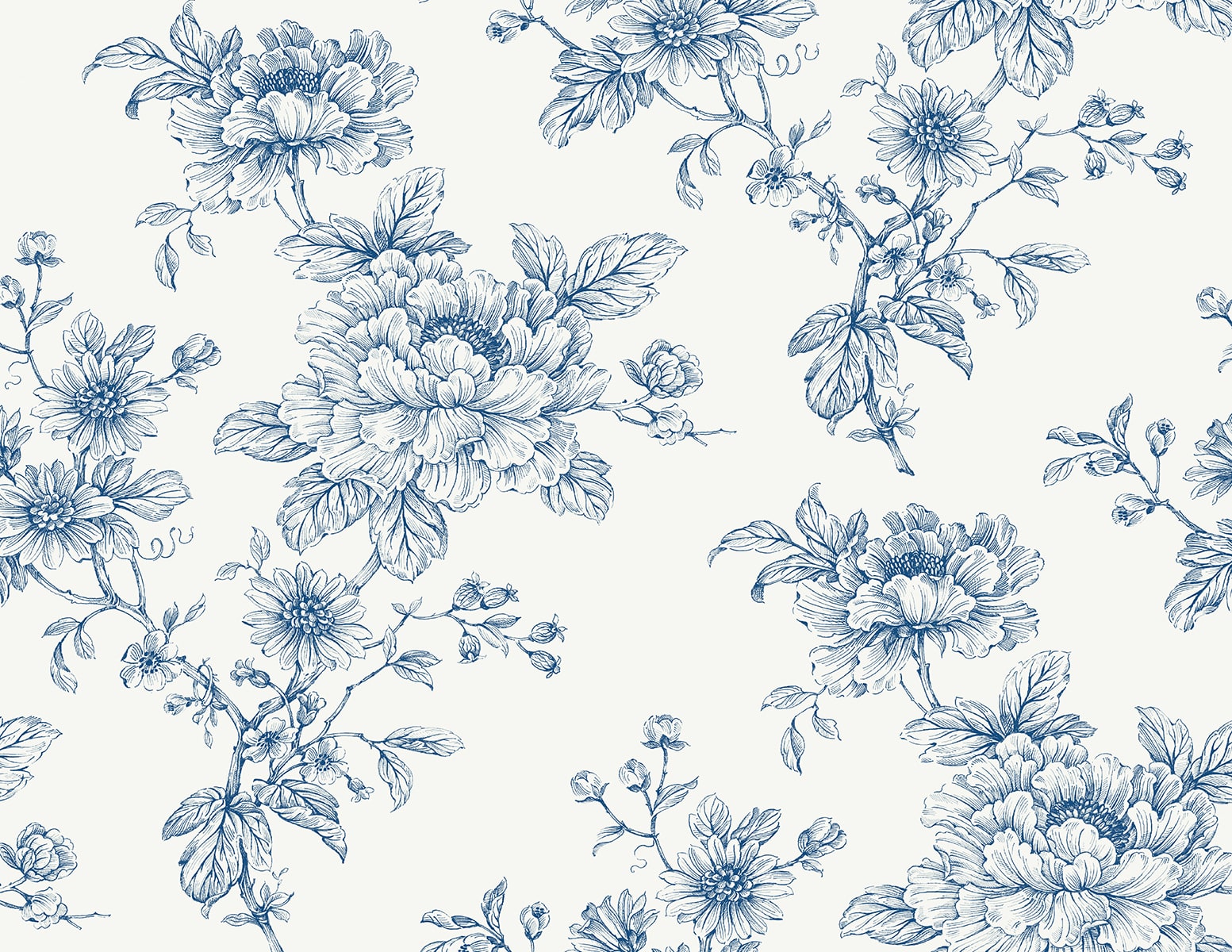 Sketched Floral Peel and Stick Removable Wallpaper