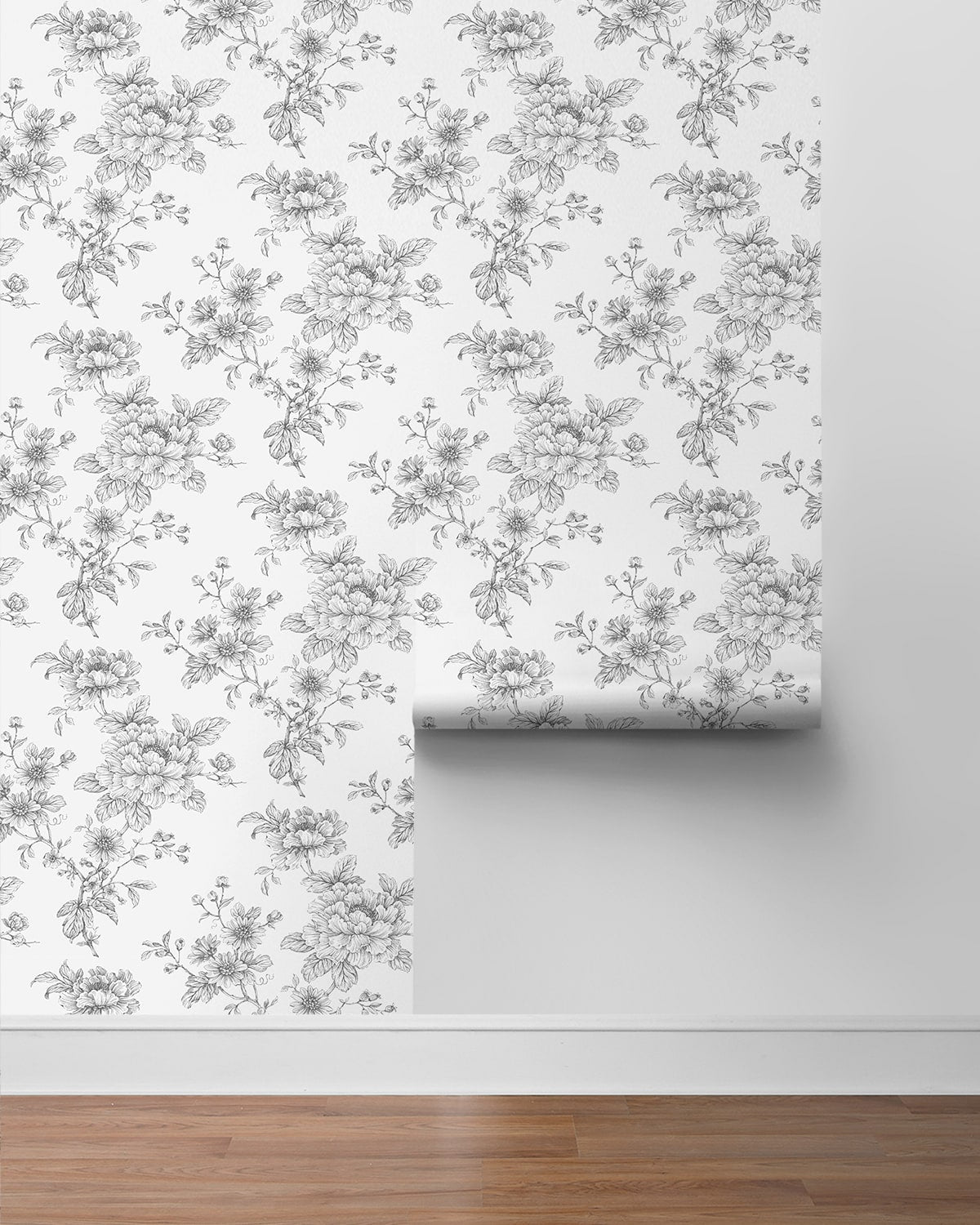 Sketched Floral Peel and Stick Removable Wallpaper