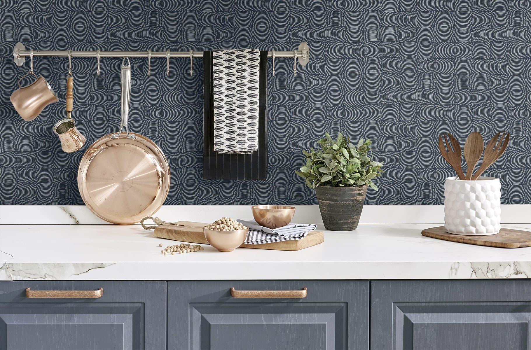 Organic Squares Geometric Premium Peel and Stick Removable Wallpaper