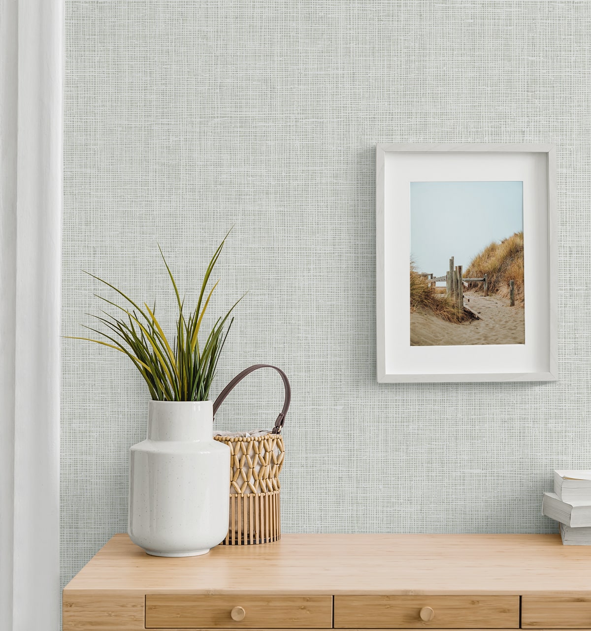 Silas Faux Linen Premium Peel and Stick Removable Wallpaper