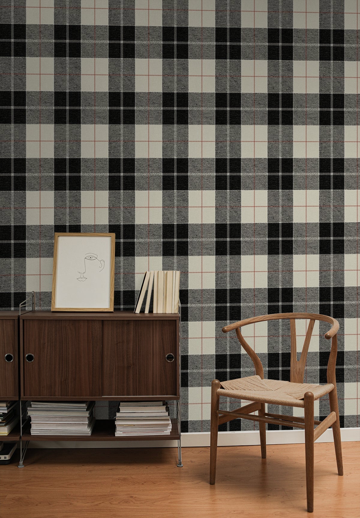 Altarinda Plaid Premium Peel and Stick Removable Wallpaper