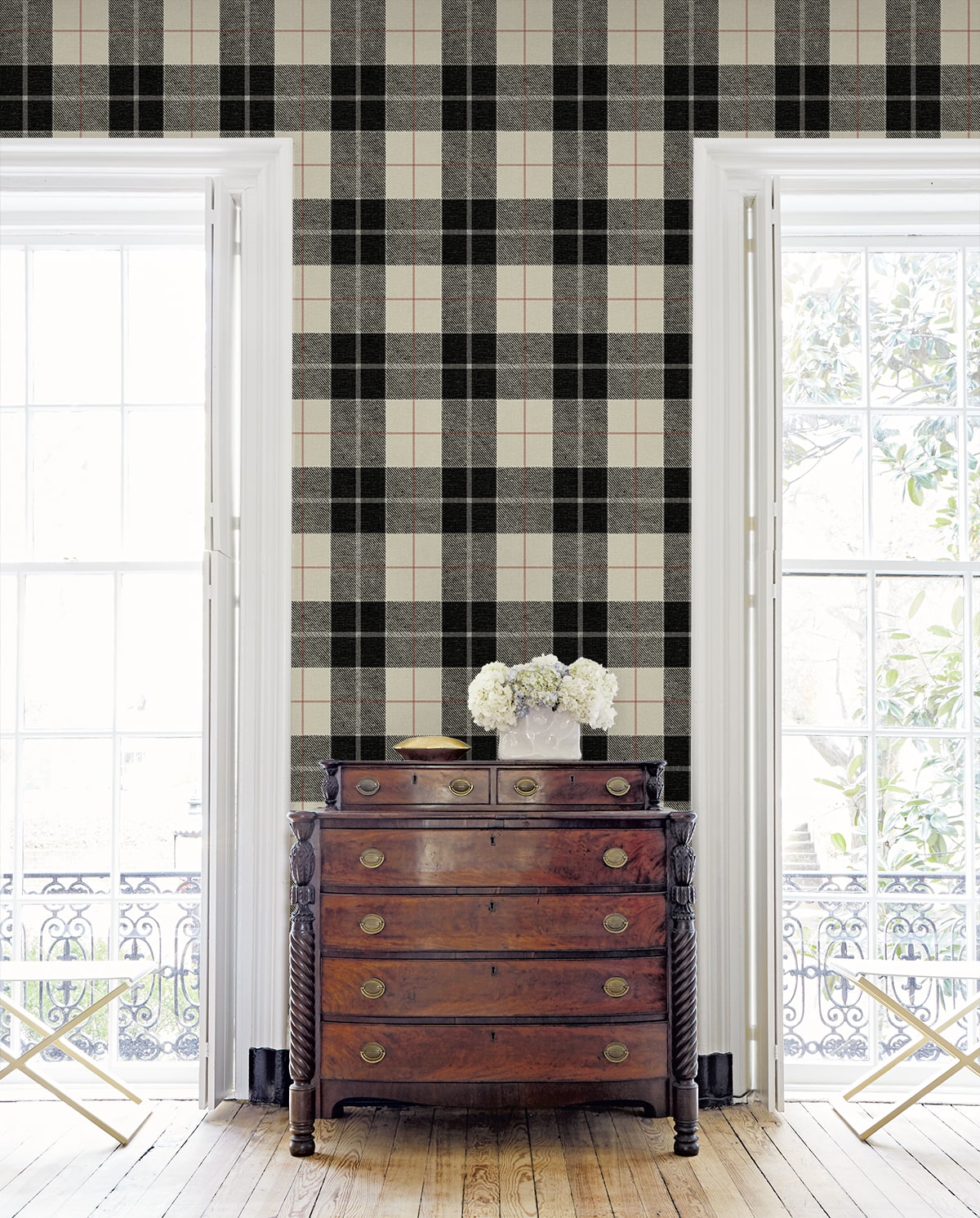 Altarinda Plaid Premium Peel and Stick Removable Wallpaper